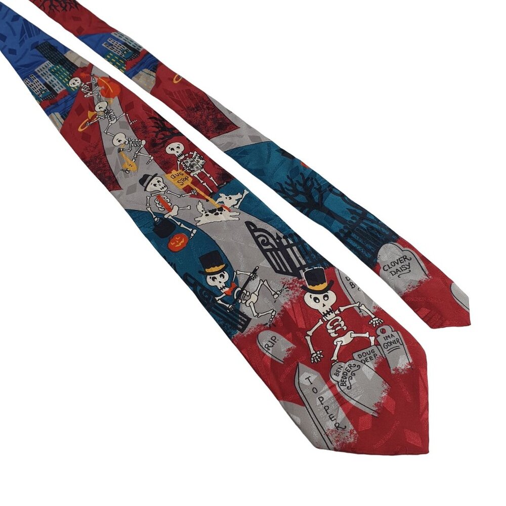 Celebrations By Hallmark Mens Necktie Tie Skeleton Halloween Work Office Gift